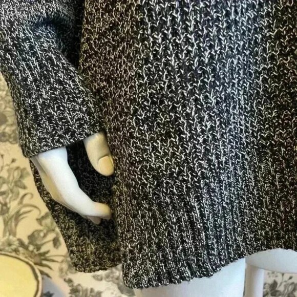 ALYA boxy oversized black cable knit cowl neck sweater women size medium - Picture 3 of 15